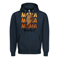 Navy Thankful Mama Zipper Hoodie - MaliasSmallBusiness