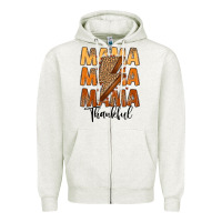 Oatmeal Heather Thankful Mama Zipper Hoodie - MaliasSmallBusiness