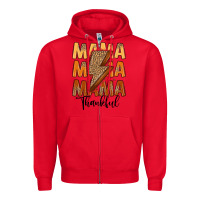 Red Thankful Mama Zipper Hoodie - MaliasSmallBusiness