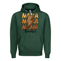 Sports Green Thankful Mama Zipper Hoodie - MaliasSmallBusiness