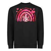 Black valentines day rainbow with cupid gnome Heavyweight Sweatshirt - NancyCooperArtShop