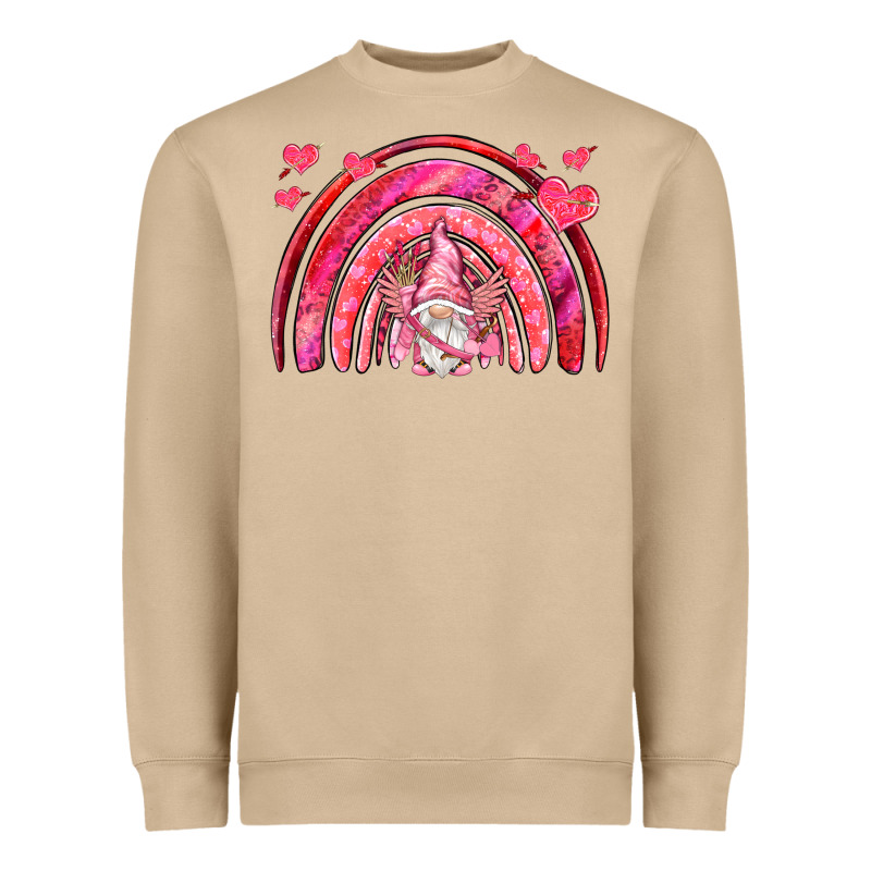 Valentines Day Rainbow With Cupid Gnome Heavyweight Sweatshirt by NancyCooperArtShop | Teevron