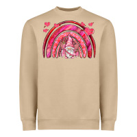 Mushroom valentines day rainbow with cupid gnome Heavyweight Sweatshirt - NancyCooperArtShop