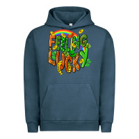 Pigment Midnight Navy St. Patrick's Day Feeling lucky Urban Hoodie - CowGirlArtShop