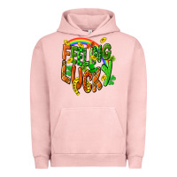Pigment Salmon St. Patrick's Day Feeling lucky Urban Hoodie - CowGirlArtShop