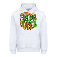 White St. Patrick's Day Feeling lucky Urban Hoodie - CowGirlArtShop