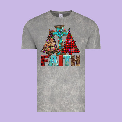 Cross And Christmas Trees Vintage Tee Designed By Adodesignshop
