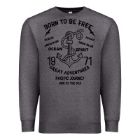 Charcoal Heather Born To Be Free Sea Premium Sweatshirt - Bettercallsaul