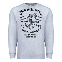 Heather Grey Born To Be Free Sea Premium Sweatshirt - Bettercallsaul