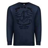 Navy Born To Be Free Sea Premium Sweatshirt - Bettercallsaul