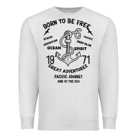 Oatmeal Heather Born To Be Free Sea Premium Sweatshirt - Bettercallsaul