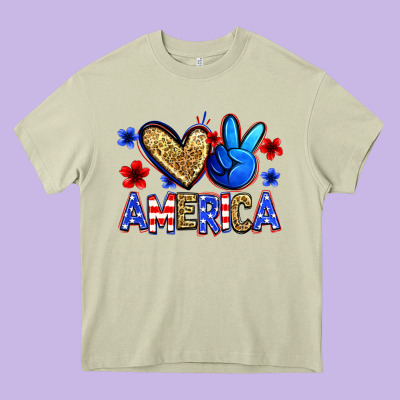 Peace Love America Heavy Core Tee Designed By Zillion Design Studio