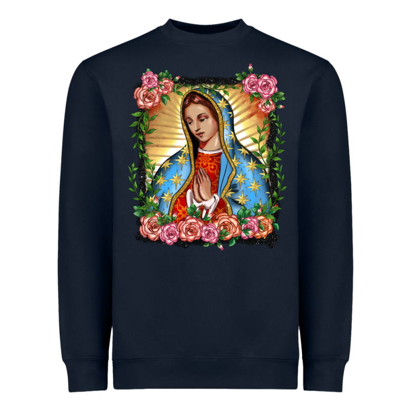 Lady Of Guadalupe Portrait Heavyweight Sweatshirt by BarkalooDesign | Teevron