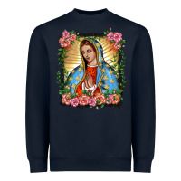 Navy lady of guadalupe portrait Heavyweight Sweatshirt - BarkalooDesign