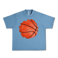 Pebble Blue basketball patch Urban Heavy Tee - AdoDesignShop