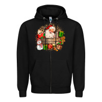 Black Santa Zipper Hoodie - MaliasSmallBusiness