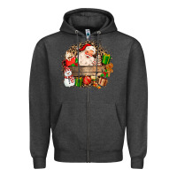 Charcoal Heather Santa Zipper Hoodie - MaliasSmallBusiness