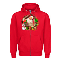 Red Santa Zipper Hoodie - MaliasSmallBusiness