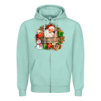 Seafoam Santa Zipper Hoodie - MaliasSmallBusiness