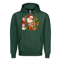 Sports Green Santa Zipper Hoodie - MaliasSmallBusiness