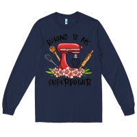 Navy baking is my superpower malia Long Sleeve Tee - MaliasSmallBusiness