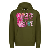 Army Green give cancer the boot Premium Hoodie - NancyCooperArtShop