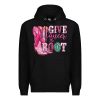 Black give cancer the boot Premium Hoodie - NancyCooperArtShop