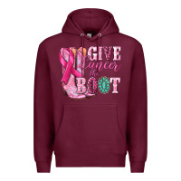 Burgundy give cancer the boot Premium Hoodie - NancyCooperArtShop