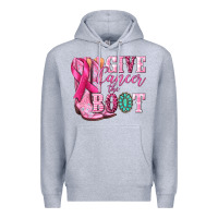 Heather Grey give cancer the boot Premium Hoodie - NancyCooperArtShop