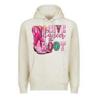 Oatmeal Heather give cancer the boot Premium Hoodie - NancyCooperArtShop