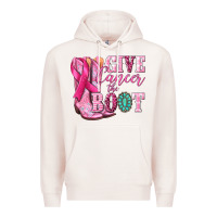 Pale Pink give cancer the boot Premium Hoodie - NancyCooperArtShop