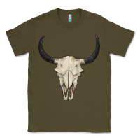 Army Green bull skull Classic Tee - BarkalooDesign