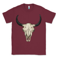 Burgundy bull skull Classic Tee - BarkalooDesign