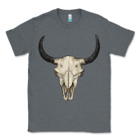 Charcoal Heather bull skull Classic Tee - BarkalooDesign
