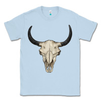 Dusty Blue bull skull Classic Tee - BarkalooDesign