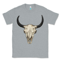 Heather Grey bull skull Classic Tee - BarkalooDesign