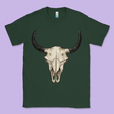 Bull Skull Classic Tee Designed By Barkaloodesign