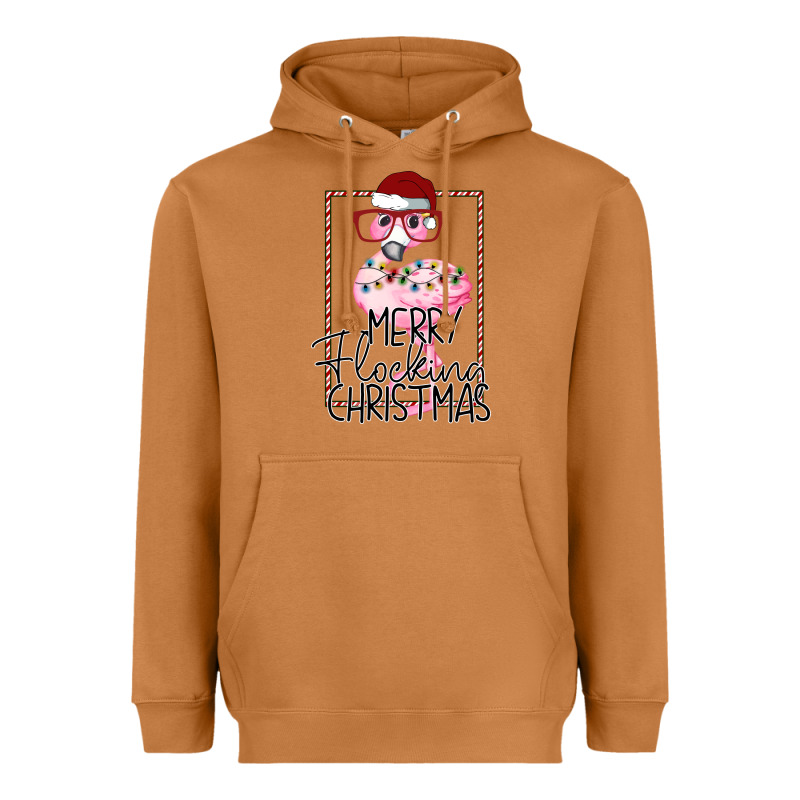 Merryy Flocking Christmas Flamingo Heavyweight Hoodie by Bettercallsaul | Teevron