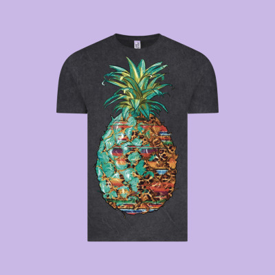 Pineapple Leopar Turquoise Serape Summer Vintage Tee Designed By Artiststas