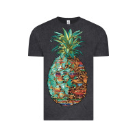 Vintage Black pineapple leopar turquoise serape summer Vintage Tee - Artiststas