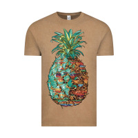 Vintage Coffee pineapple leopar turquoise serape summer Vintage Tee - Artiststas