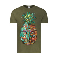 Vintage Olive pineapple leopar turquoise serape summer Vintage Tee - Artiststas
