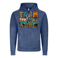 Vintage Denim farm life farm animals truck Vintage Hoodie - Jasminsmagicworld