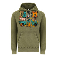 Vintage Olive farm life farm animals truck Vintage Hoodie - Jasminsmagicworld