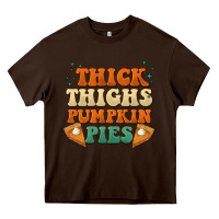 Chocolate Brown thick thighs pumpkin pies Heavy Core Tee - BarkalooDesign