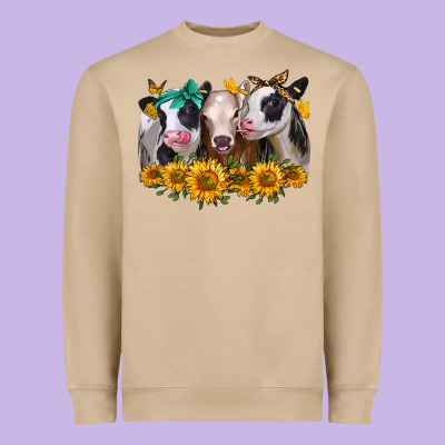 Sunflower Heifers Heavyweight Sweatshirt Designed By Jasminsmagicworld