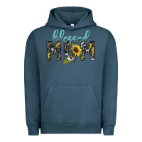 Pigment Midnight Navy Blessed mom sunflower mother's day Urban Hoodie - HowdyJamesFarm