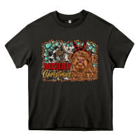 Asphalt merry christmas highland cow Heavy Core Tee - RanaPortraitStore