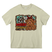 Mossy merry christmas highland cow Heavy Core Tee - RanaPortraitStore