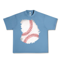 Pebble Blue baseball patch Urban Heavy Tee - AdoDesignShop